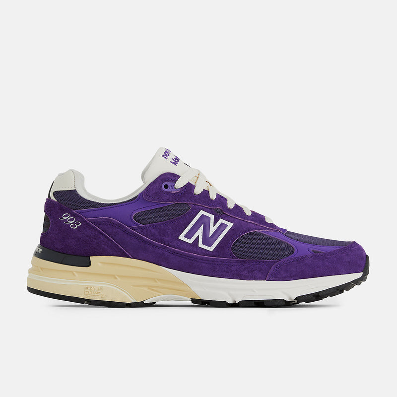 New Balance 993 in Vivid Interstellar Purple, showcasing iconic design and technical sophistication, part of the MADE in USA Seasonal Collection.