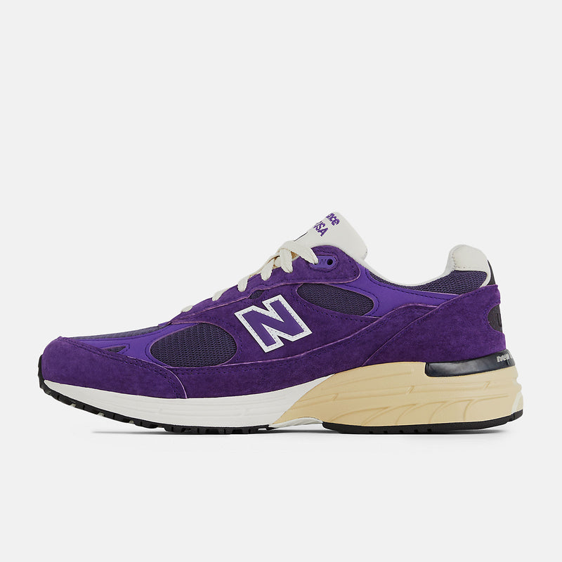 New Balance 993 in Vivid Interstellar Purple, showcasing iconic design and technical sophistication, part of the MADE in USA Seasonal Collection.