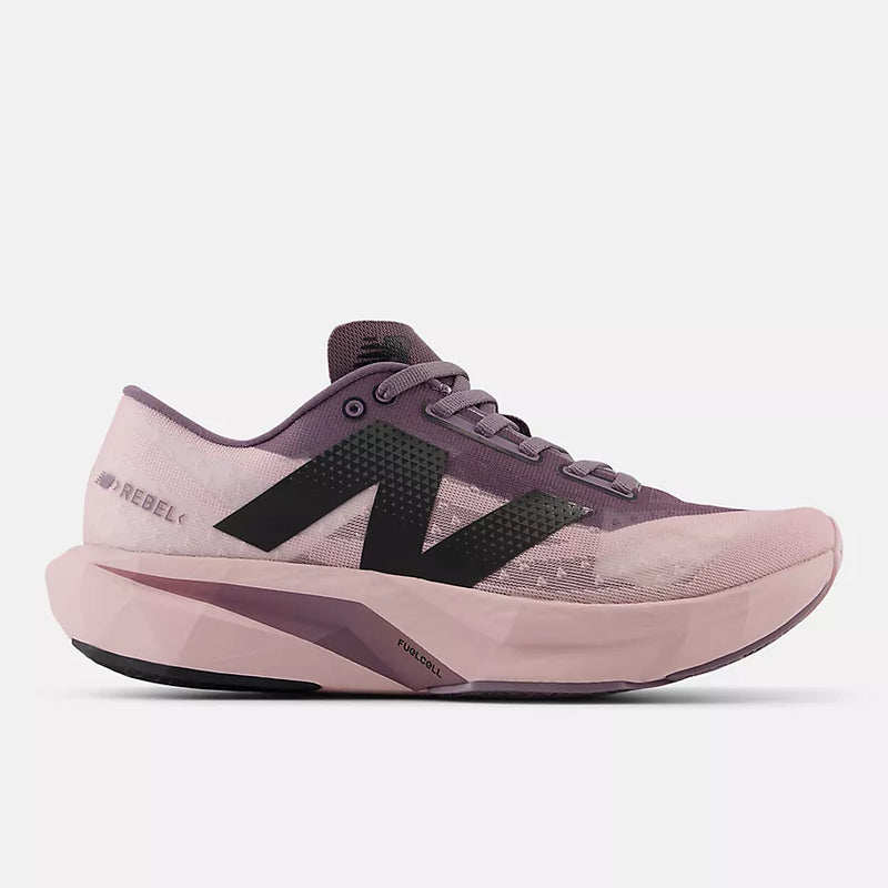 New Balance FuelCell Rebel v4 running shoes with streamlined mesh upper and responsive midsole cushioning.