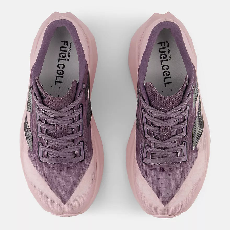 New Balance FuelCell Rebel v4 running shoes with streamlined mesh upper and responsive midsole cushioning.