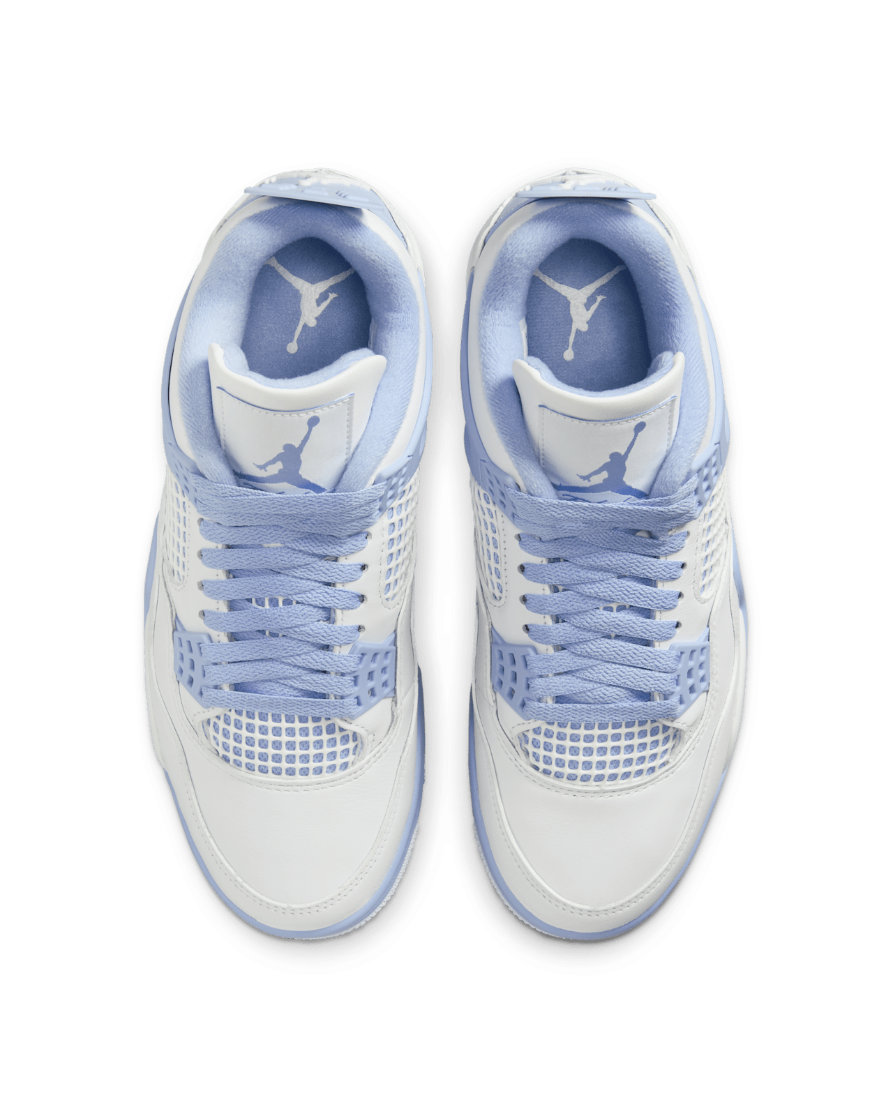 Air Jordan 4 in premium white leather with Aluminium accents and chenille flower detailing