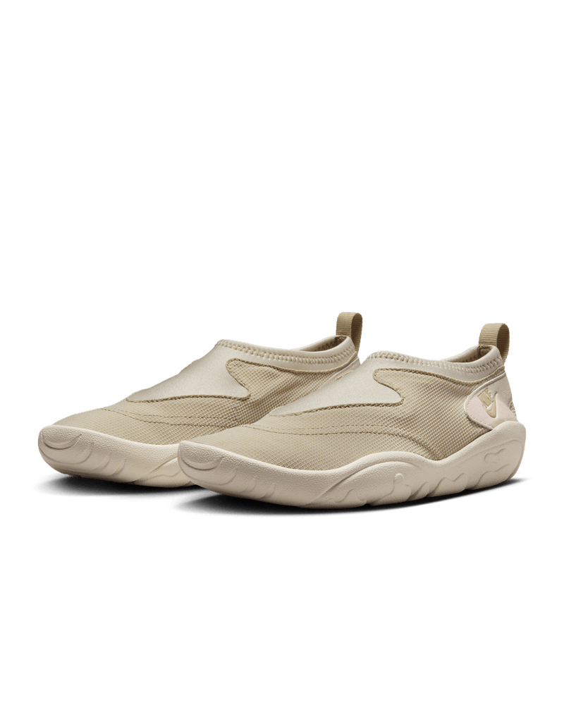 Aqua Turf sneakers in Desert Khaki and Light Orewood Brown with stretchy textile upper and full-length rubber outsole, designed for water-friendly traction.