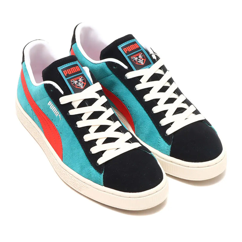 PUMA x Kamen Rider collaboration: SUEDE VTG shoes and apparel featuring Kamen Rider colors and design