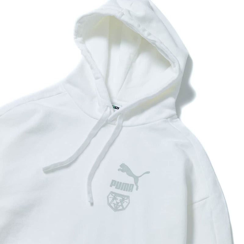 PUMA x Kamen Rider collaboration: Apparel featuring 'Shin Kamen Rider' movie logos and PUMA branding in black and white colors