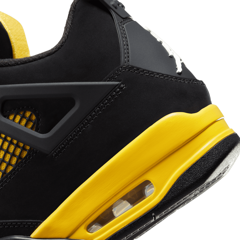 Nike Air Jordan 4 Retro shoe in BLACK/WHITE-TOUR YELLOW
