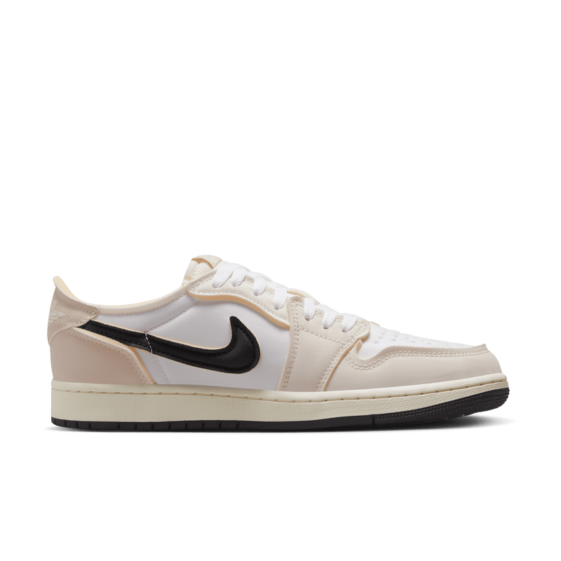 Nike Air Jordan 1 Retro Low OG EX shoe in WHITE/COCONUT MILK-LT OREWOOD BRN-BLACK